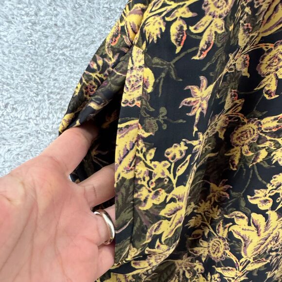 Free People Jumpsuit Womens S Brown Leona Wide Leg Pockets Side Slit Casual Tie - Picture 9 of 16